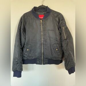 Southpole Y2K Vintage Bomber Jacket Womens Women’s Large  Black Nylon Logo